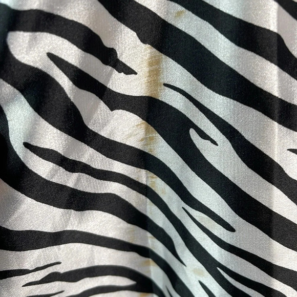 DANCING QUEEN Zebra Print Strapless Sequinned Cocktail Dress Satin *As Is* L - Picture 11 of 14